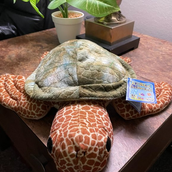 Petting Zoo Sea Turtle Stuffed Animal 15" Aquatic Ocean Realistic Plush 2013 - Picture 2 of 8